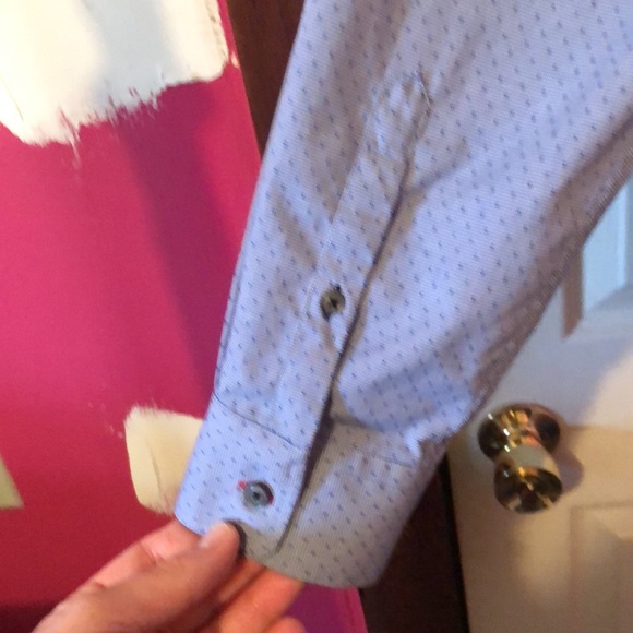 Flag & Anthem Blue Patterned Button Down Shirt Mens Large L - Picture 11 of 13